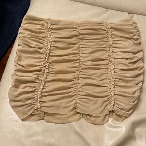 I.AM.GIA Tan Ruched Mini Skirt